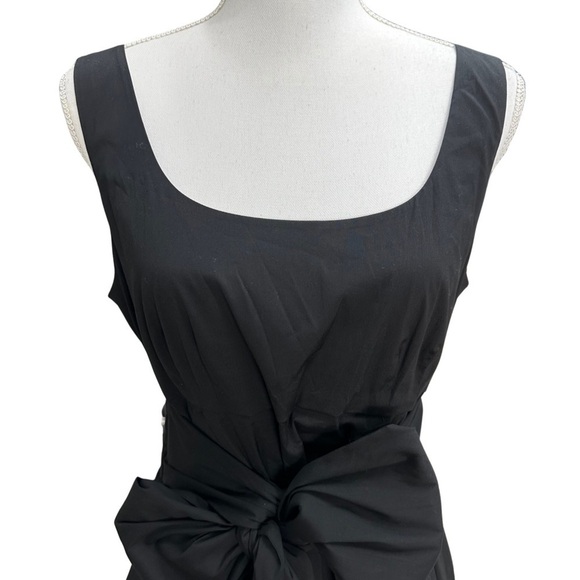 Ann Taylor Low Scoop Sleeveless Belted Top Black Size 10 NWT RETAIL $68.00 - Picture 2 of 8